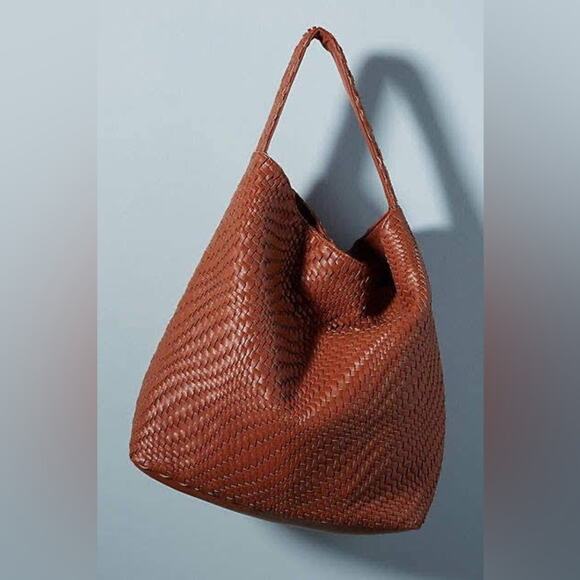 Deux Lux NWT Brown Bond Hobo Bag in Honey Woven Faux Leather Shoulder Purse - Picture 15 of 15